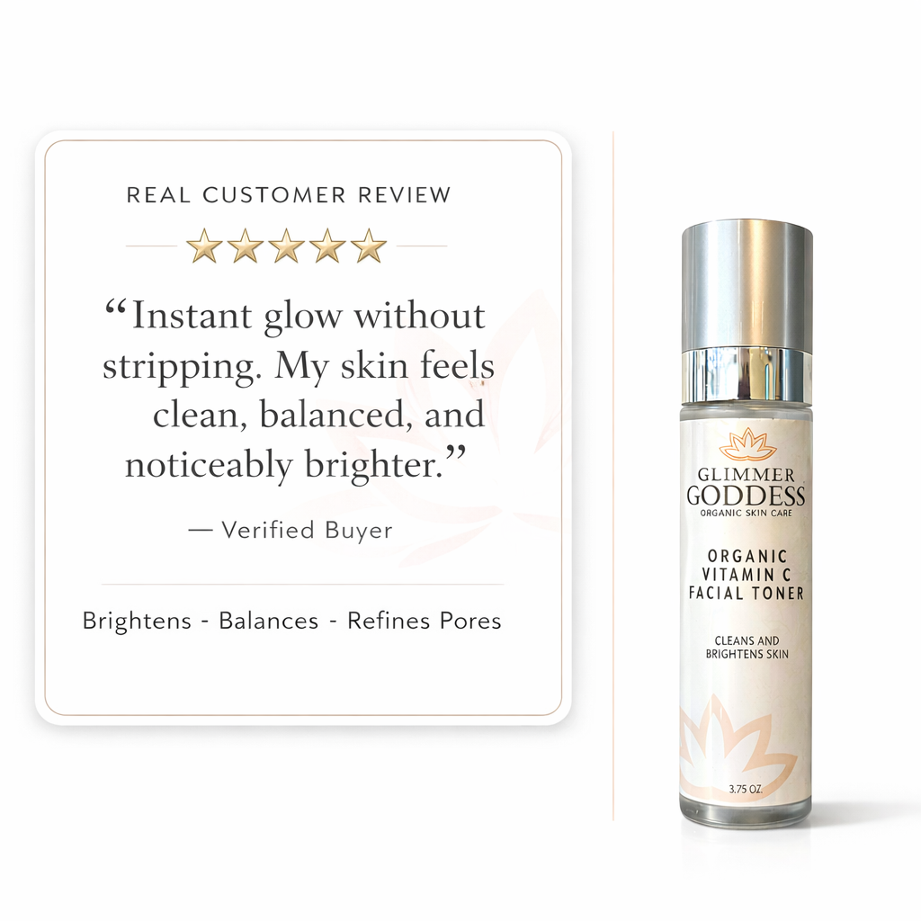 Organic Vitamin C facial toner bottle, an alcohol-free brightening astringent for daily pore-refining skincare. — view 4