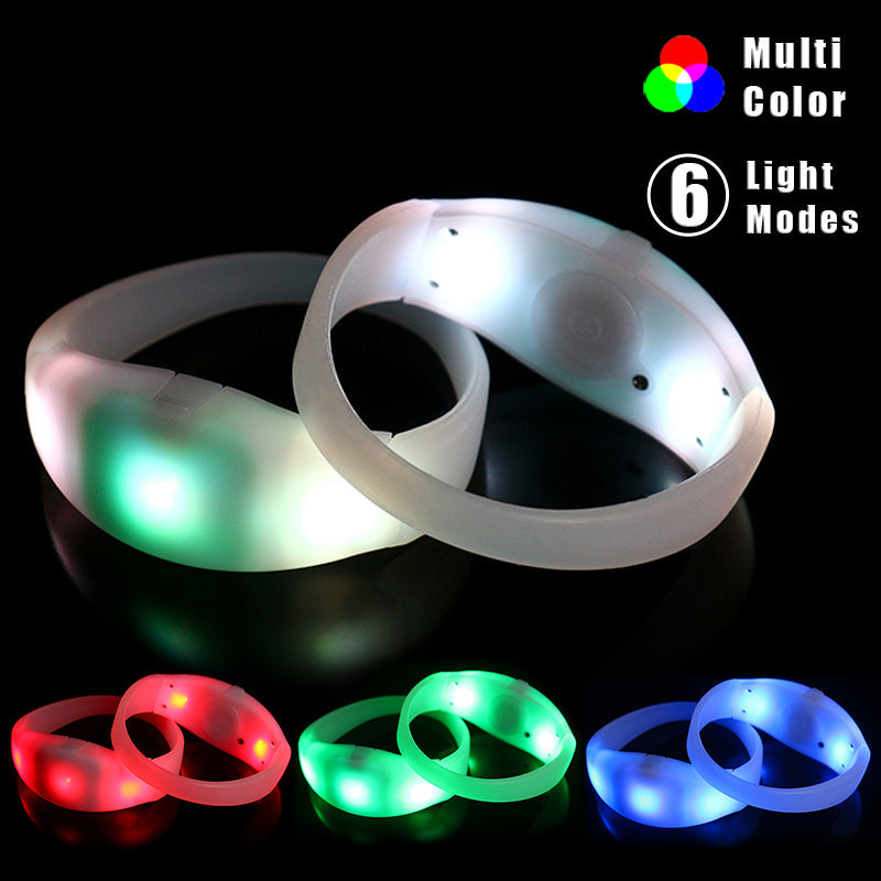 7-Color LED glow bracelet in silicone and ABS, glowing bright for parties and music festivals — view 2