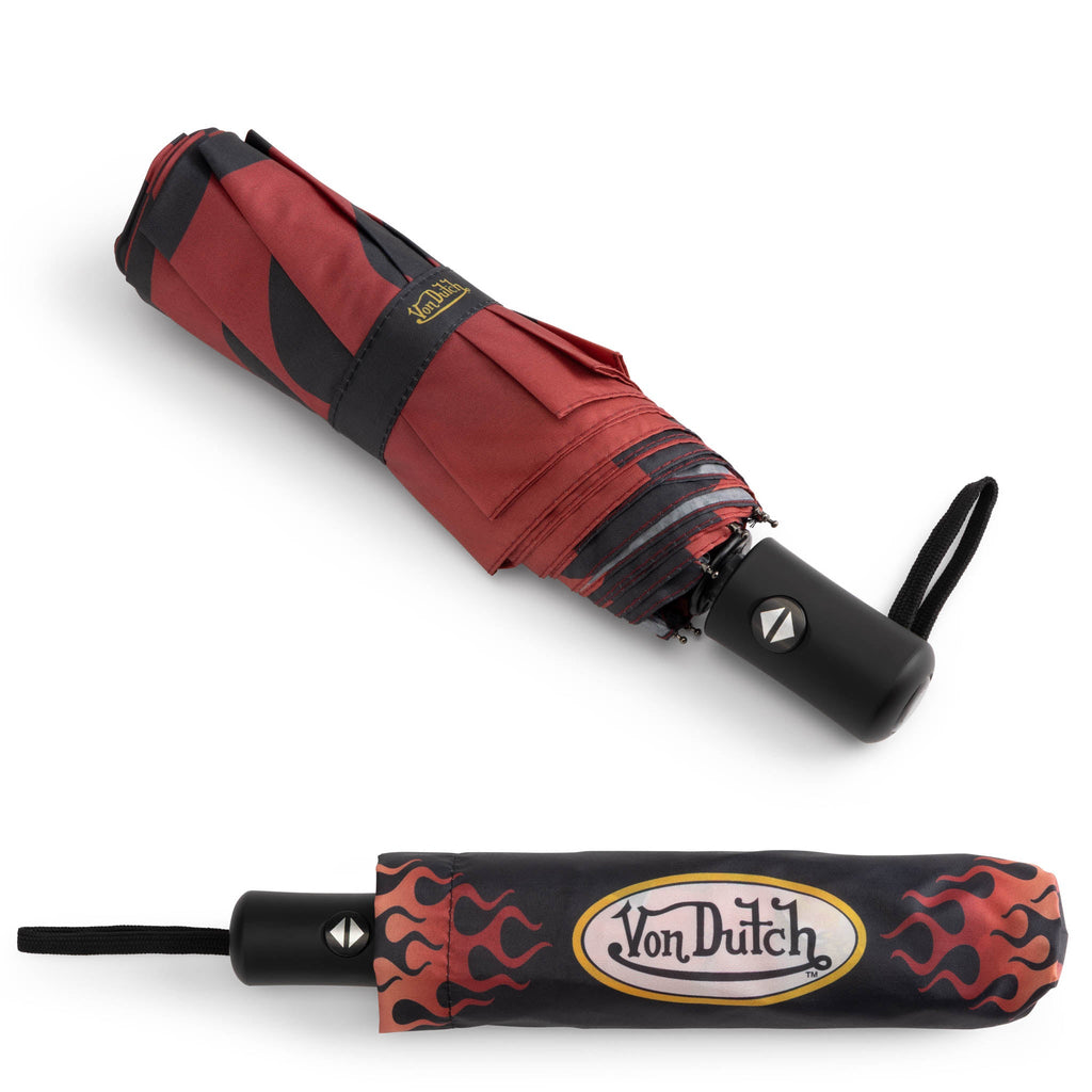 Von Dutch compact automatic umbrella with matching protective sleeve and bold streetwear graphics. — view 5
