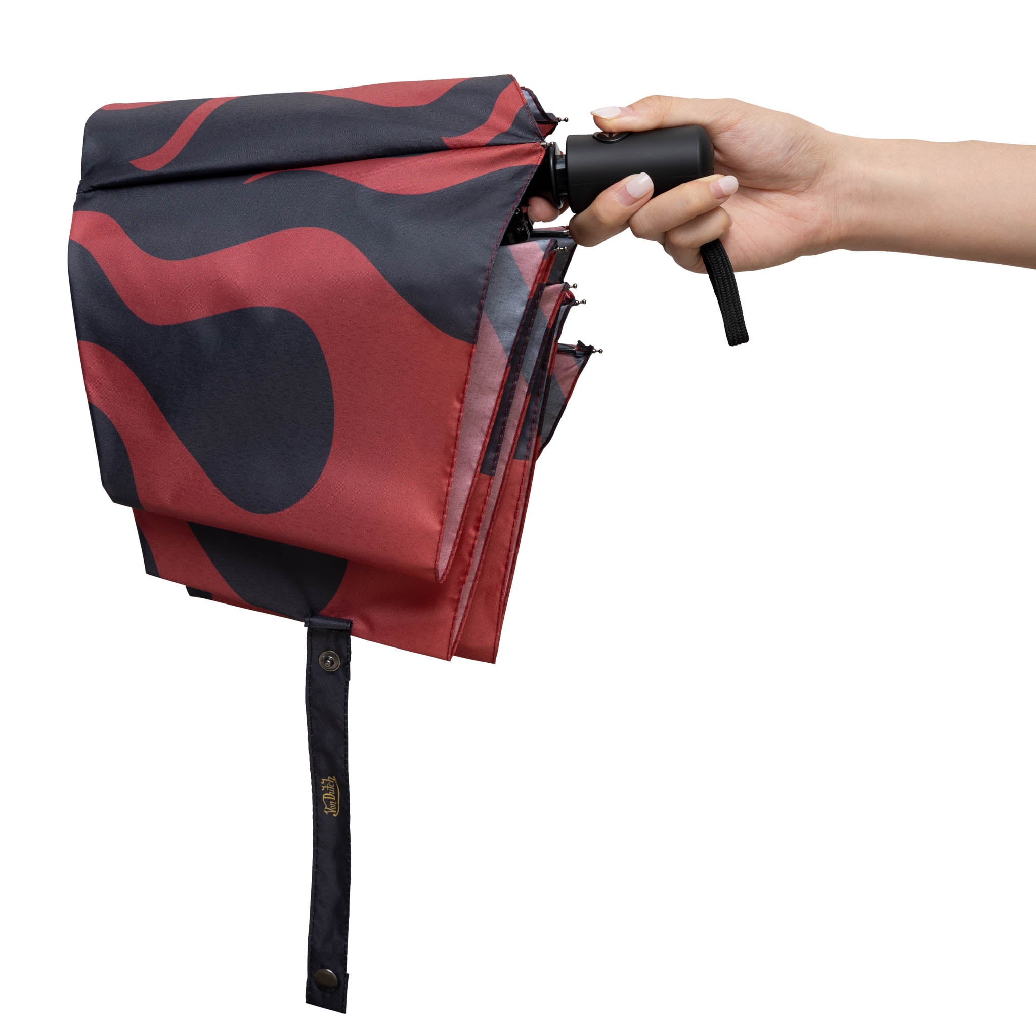 Von Dutch compact automatic umbrella with matching protective sleeve and bold streetwear graphics. — view 4