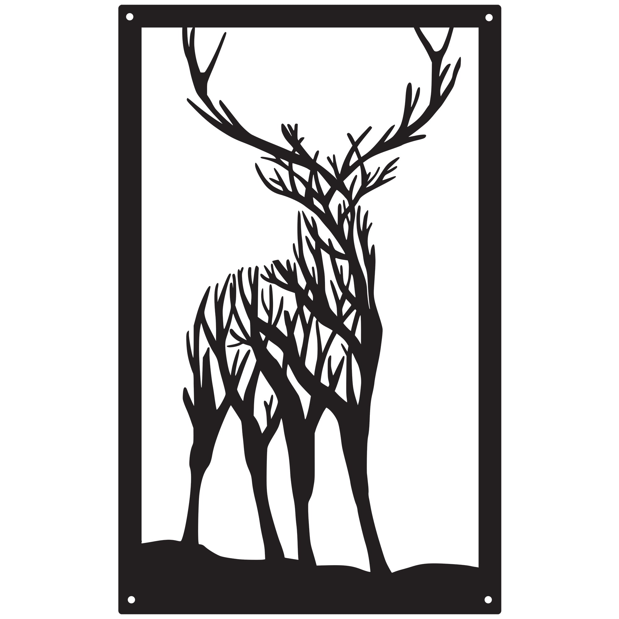 Highland stag garden mirror acrylic outdoor wall art featuring an elegant wildlife silhouette design — view 3