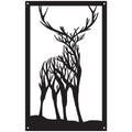 Highland stag garden mirror acrylic outdoor wall art featuring an elegant wildlife silhouette design