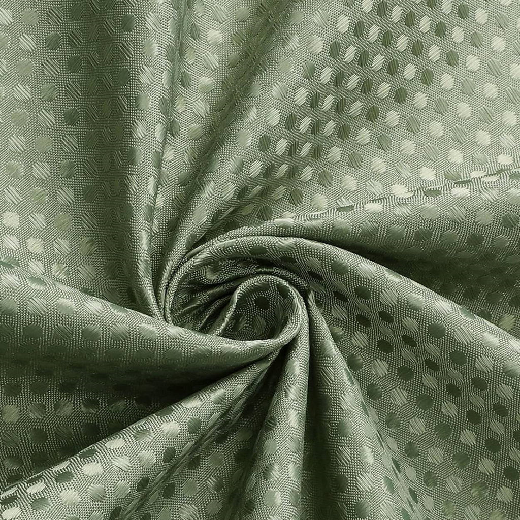 Sage green waffle textured shower curtain set with clear PEVA liner and stainless steel hooks — view 5