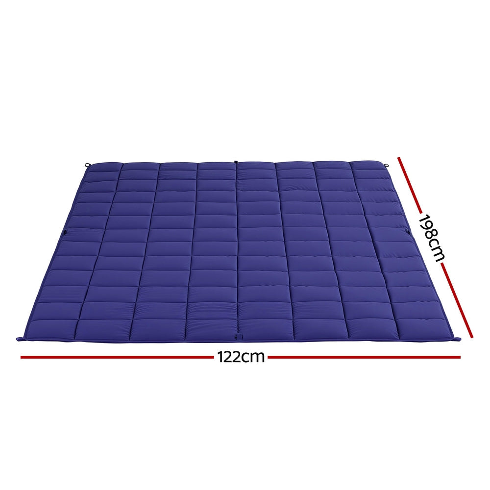 Blue microfibre 6.8kg weighted blanket for deep sleep, relaxation, and calming pressure stimulation — view 2