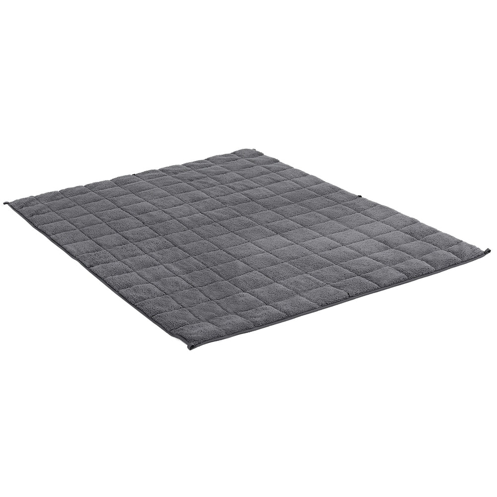 Grey weighted blanket folded showing smooth fleece and plush sherpa fabric with reinforced edge stitching — view 3