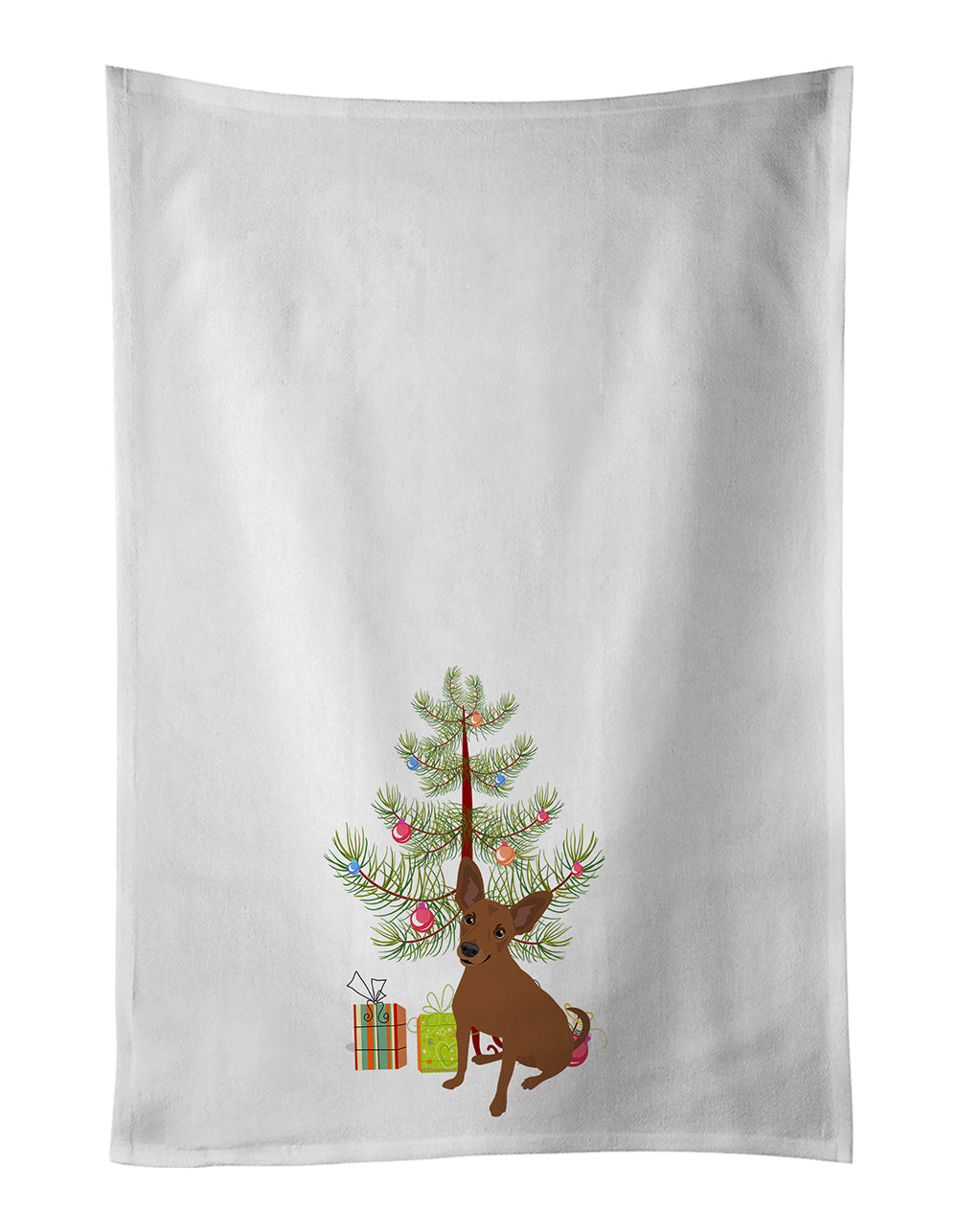 Chihuahua Chocolate #1 Christmas Kitchen Towel Set of 2-0