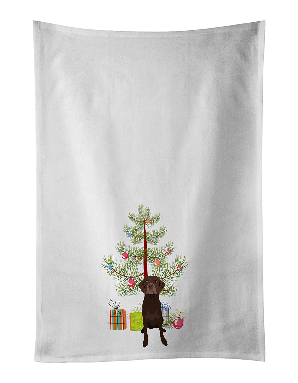 Labrador Retriever Chocolate #2 Christmas Kitchen Towel Set of 2-0