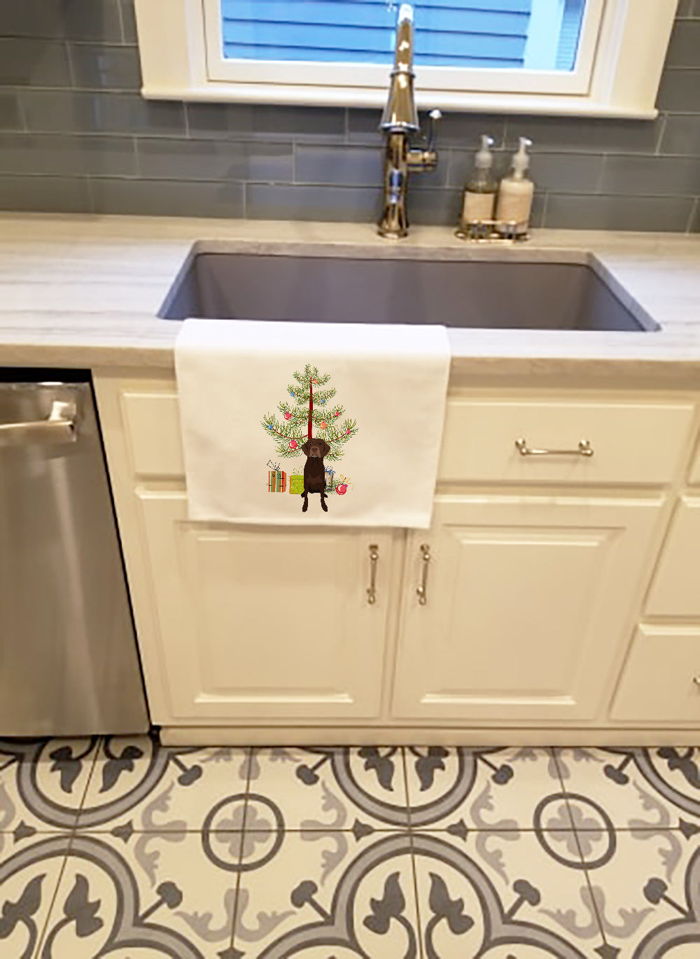 Labrador Retriever Chocolate #2 Christmas Kitchen Towel Set of 2-1