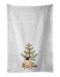 Pug Fawn #1 Christmas Kitchen Towel Set of 2-0
