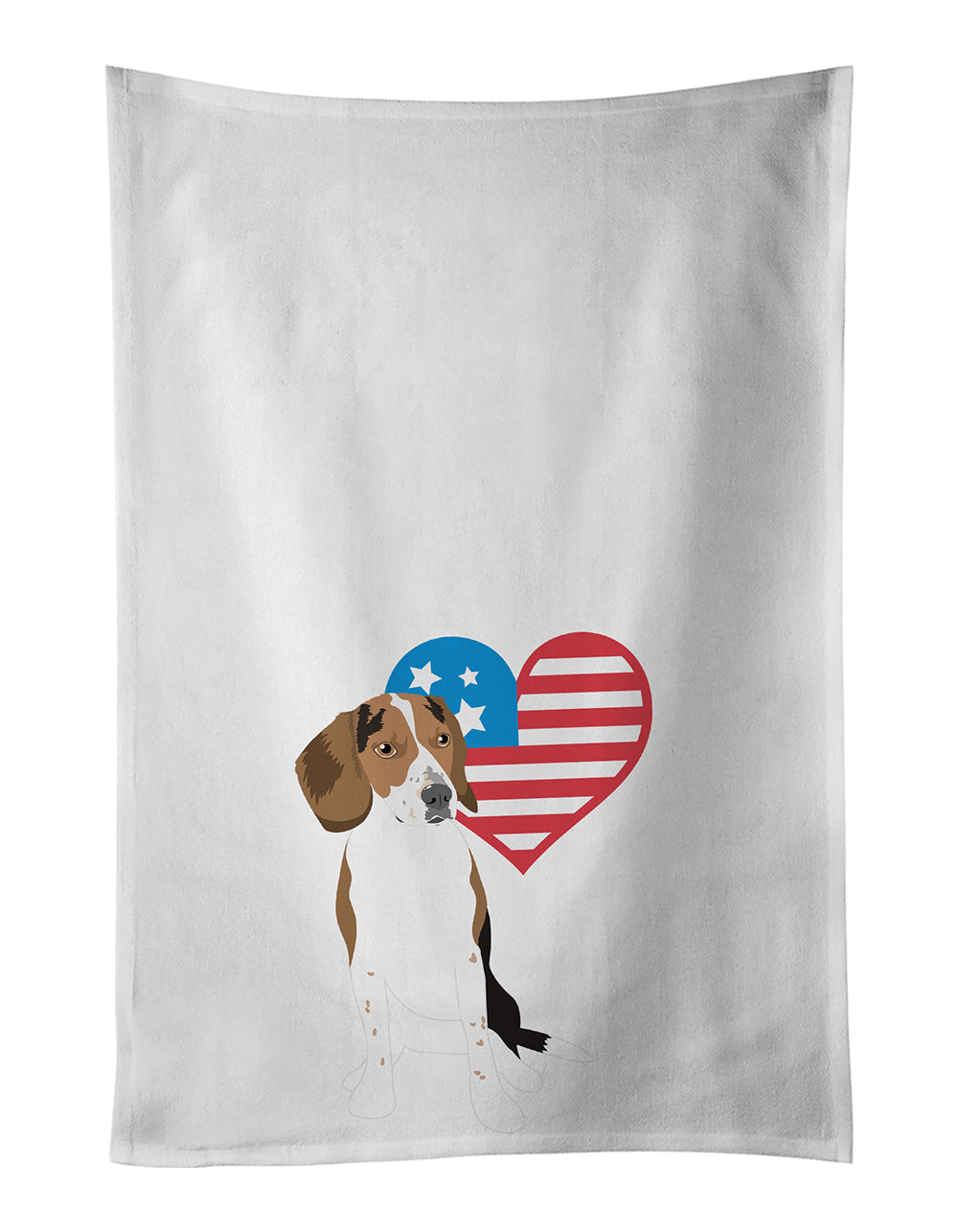 Beagle Tricolor Red Ticked #2 Patriotic Kitchen Towel Set of 2-0