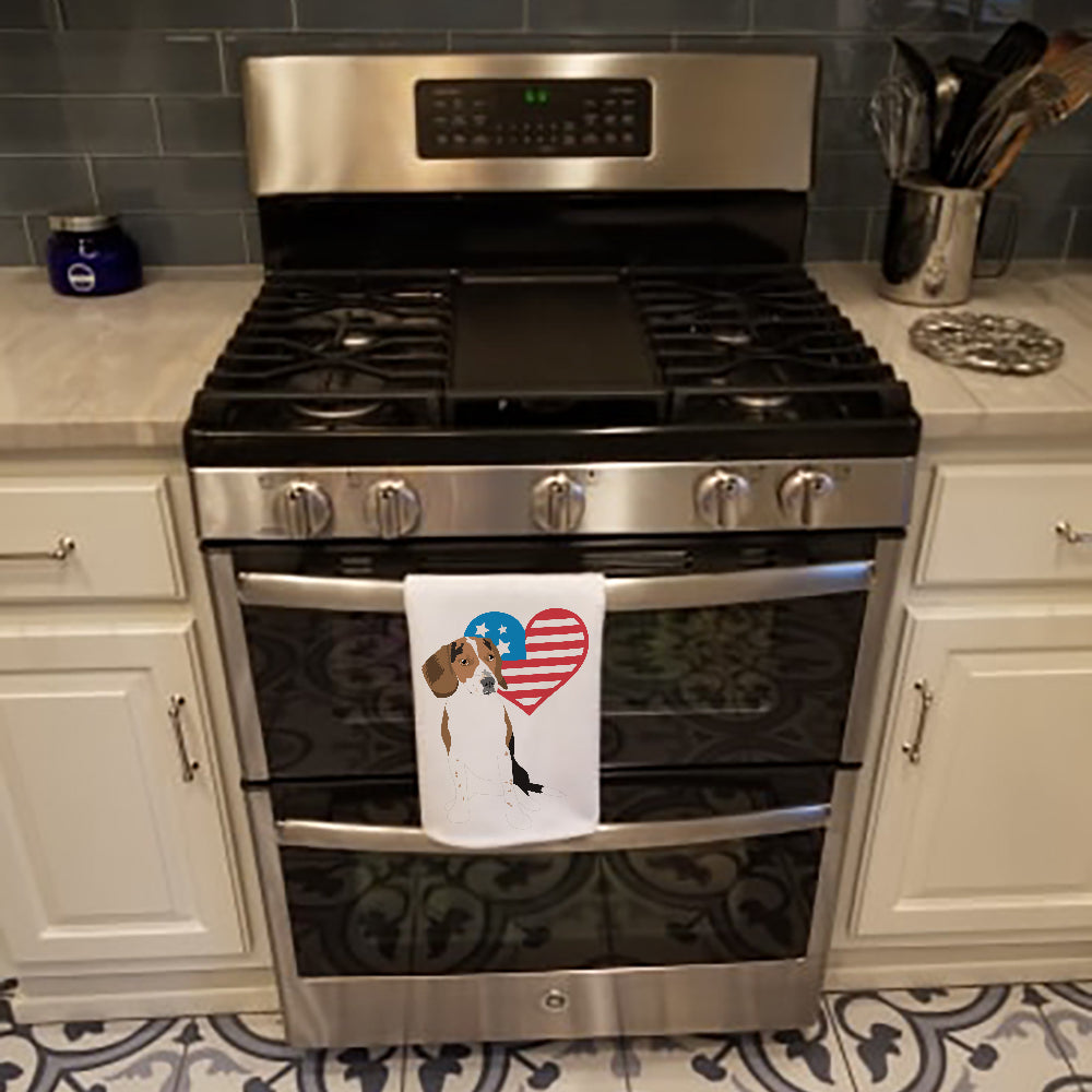 Beagle Tricolor Red Ticked #2 Patriotic Kitchen Towel Set of 2-1
