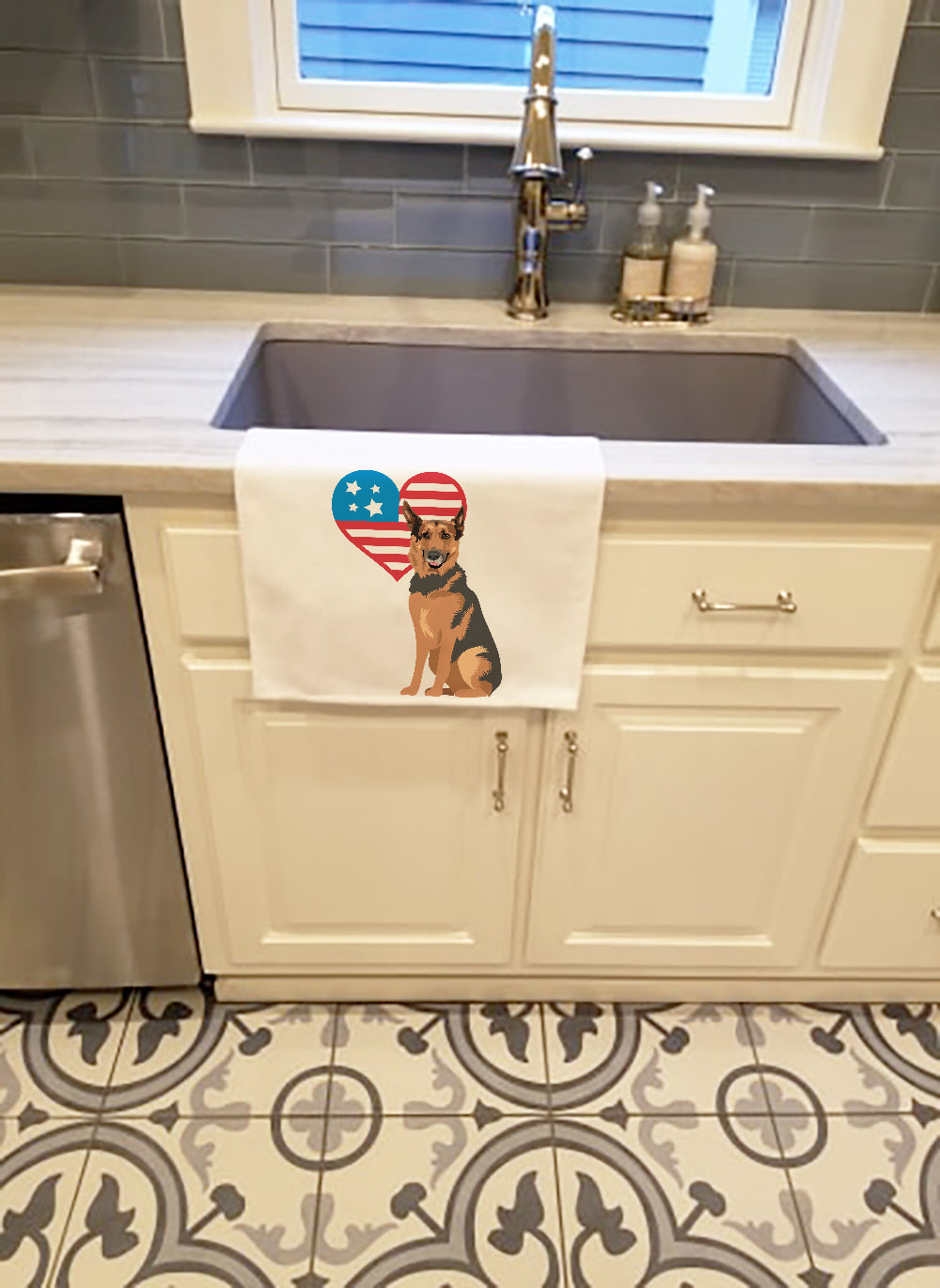 German Shepherd Red Sable Patriotic Kitchen Towel Set of 2-2