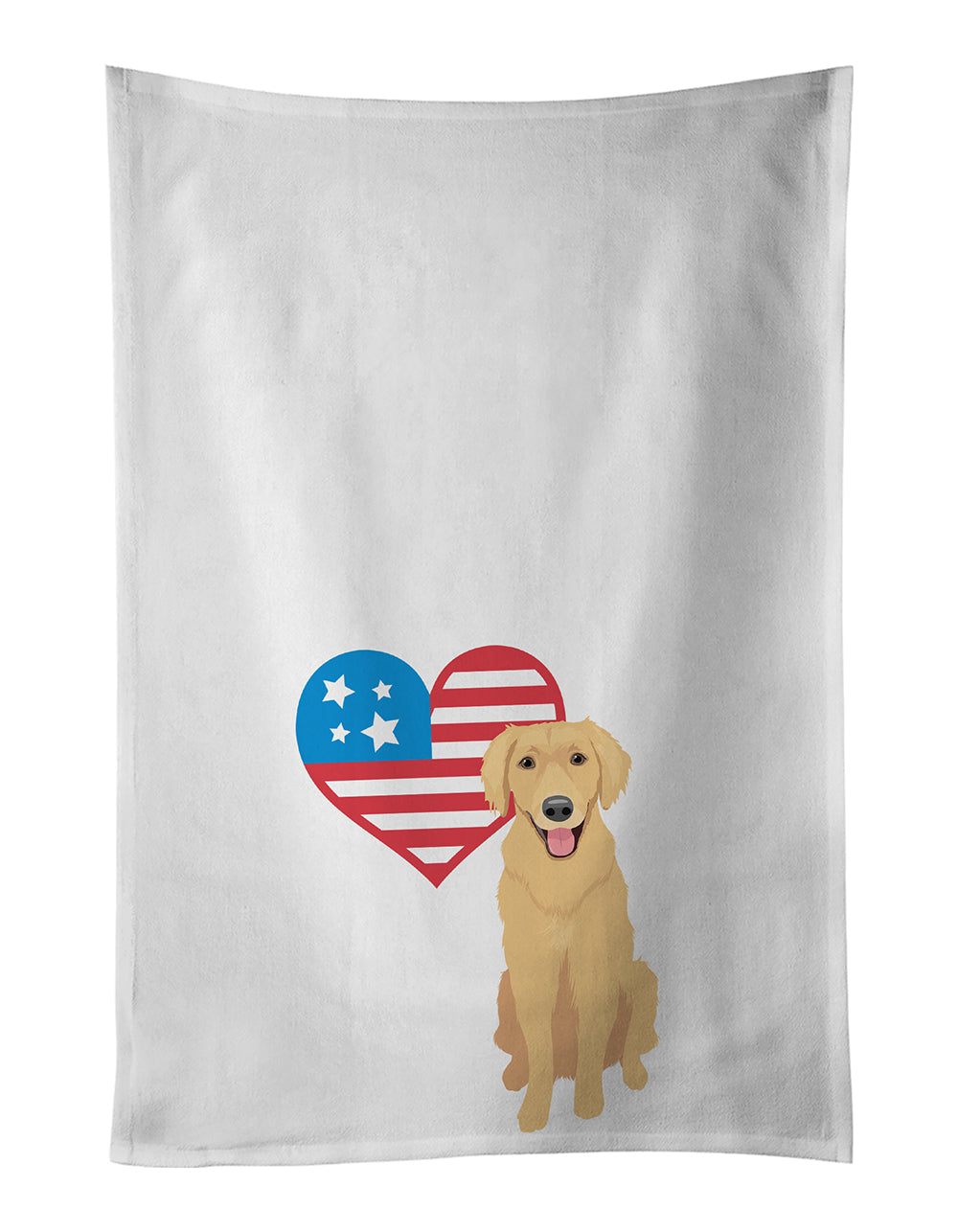 Golden Retriever Gold #2 Patriotic Kitchen Towel Set of 2-0