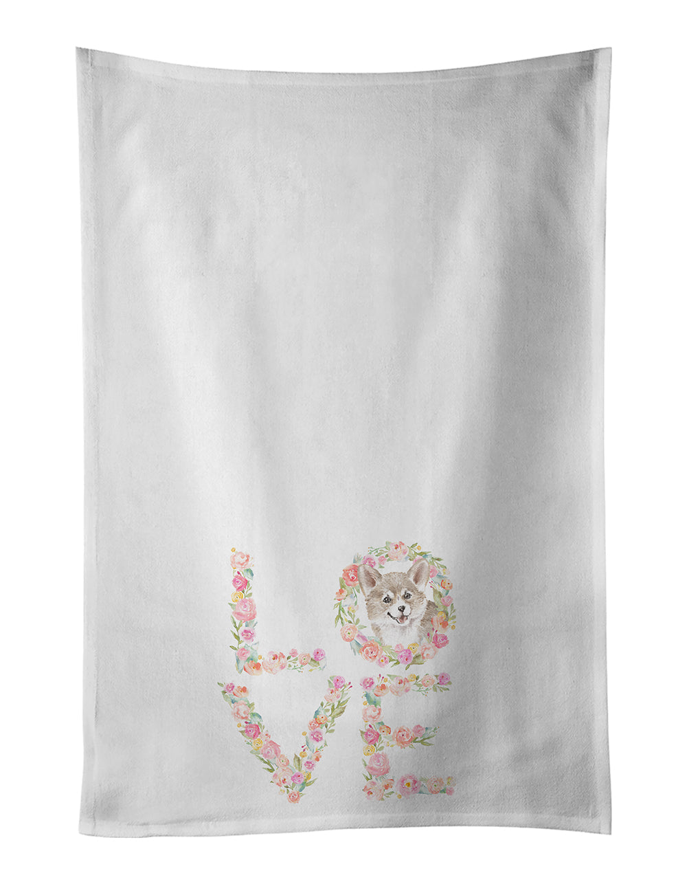 Corgi #4 LOVE Kitchen Towel Set of 2-0