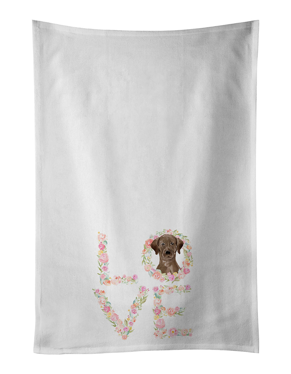 Chocolate Labrador Retriever Love Kitchen Towel Set of 2-0
