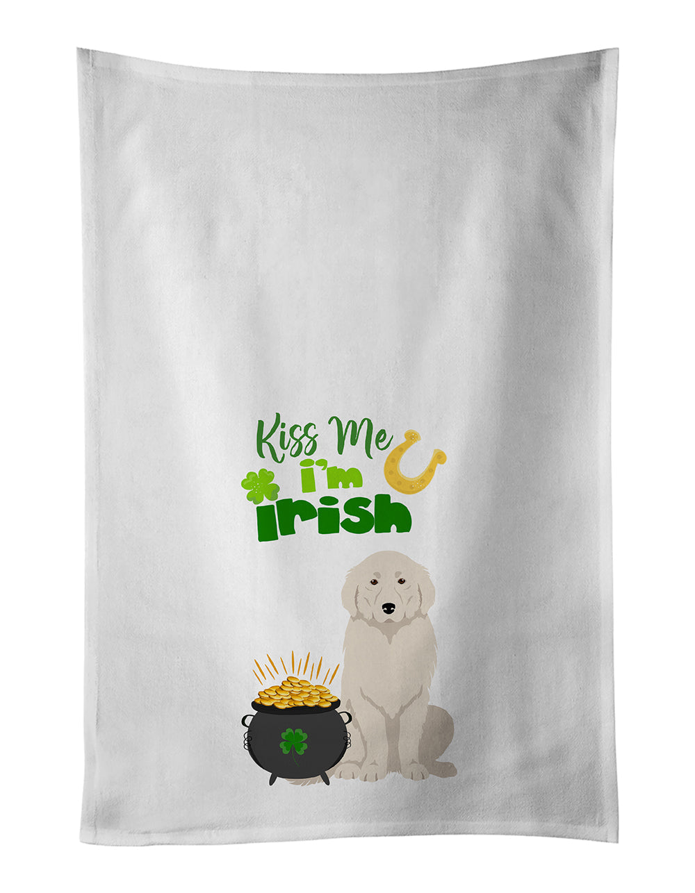 Great Pyrenees St. Patrick's Day Kitchen Towel Set of 2-0