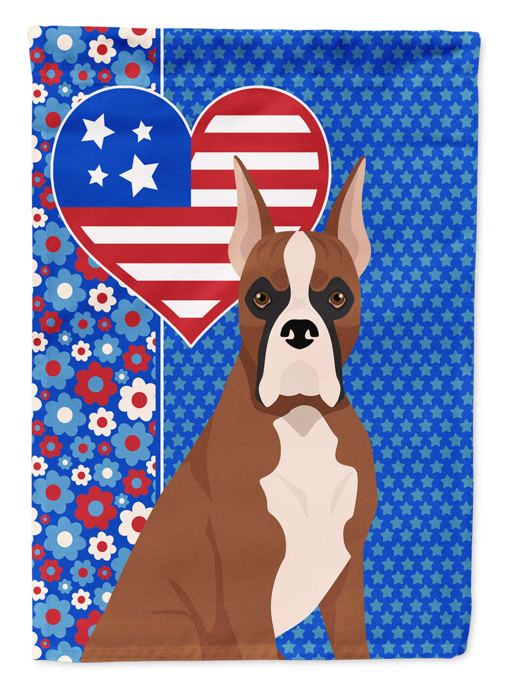 Red Fawn Boxer USA American House Flag-0