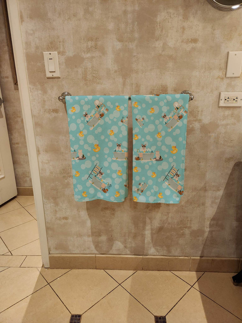 Brindle Cardigan Corgi Bath Towel Large-2