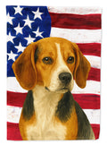 Tri-color Beagle American Flag House Flag-0