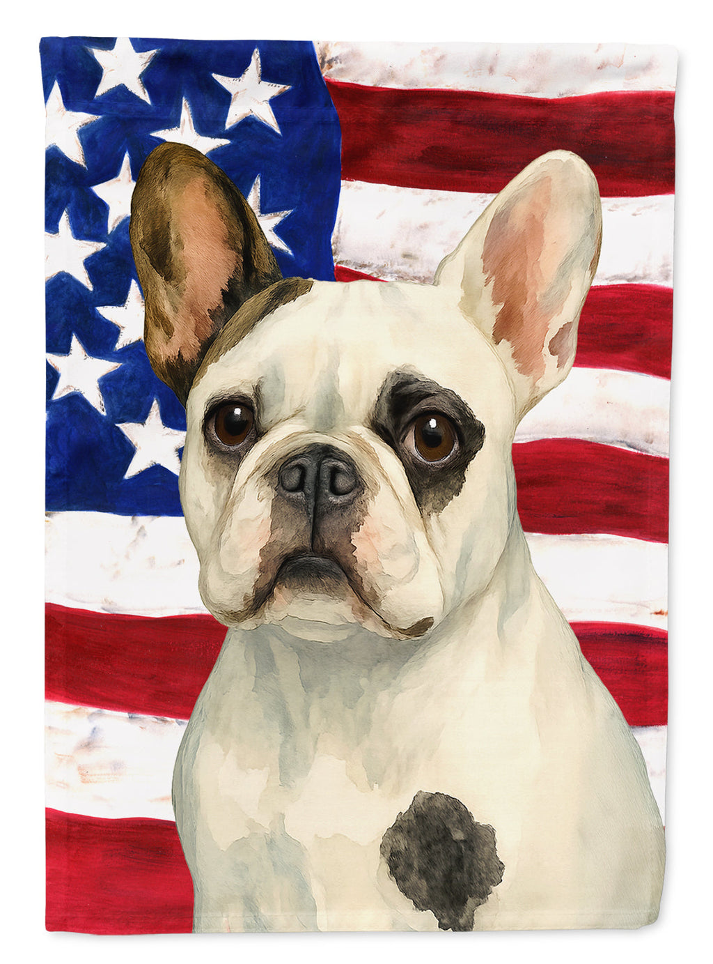 Pied French Bulldog American Flag House Flag-0