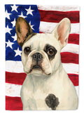 Pied French Bulldog American Flag House Flag-0