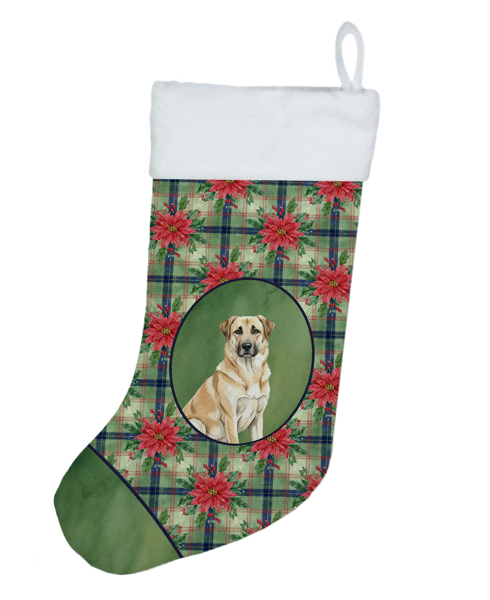 Anatolian Shepherd Dog Christmas PoinsettIas Holiday Stocking-0