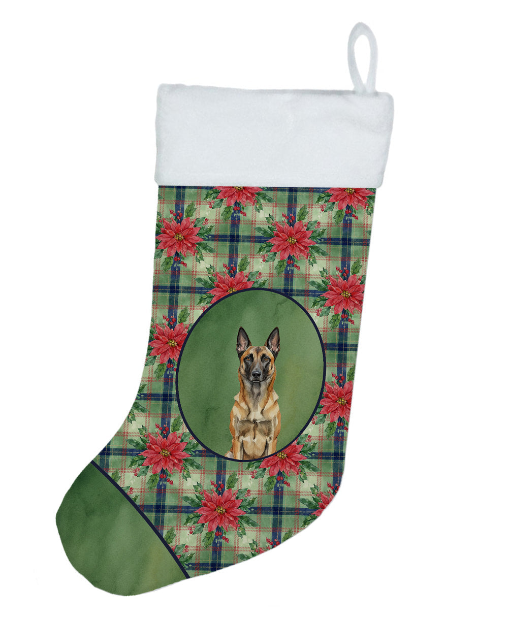 Belgian Malinois Christmas PoinsettIas Holiday Stocking-0