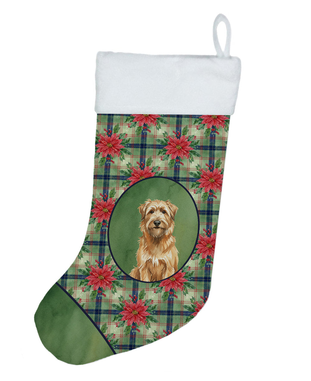 Tawny Briard Christmas PoinsettIas Holiday Stocking-0