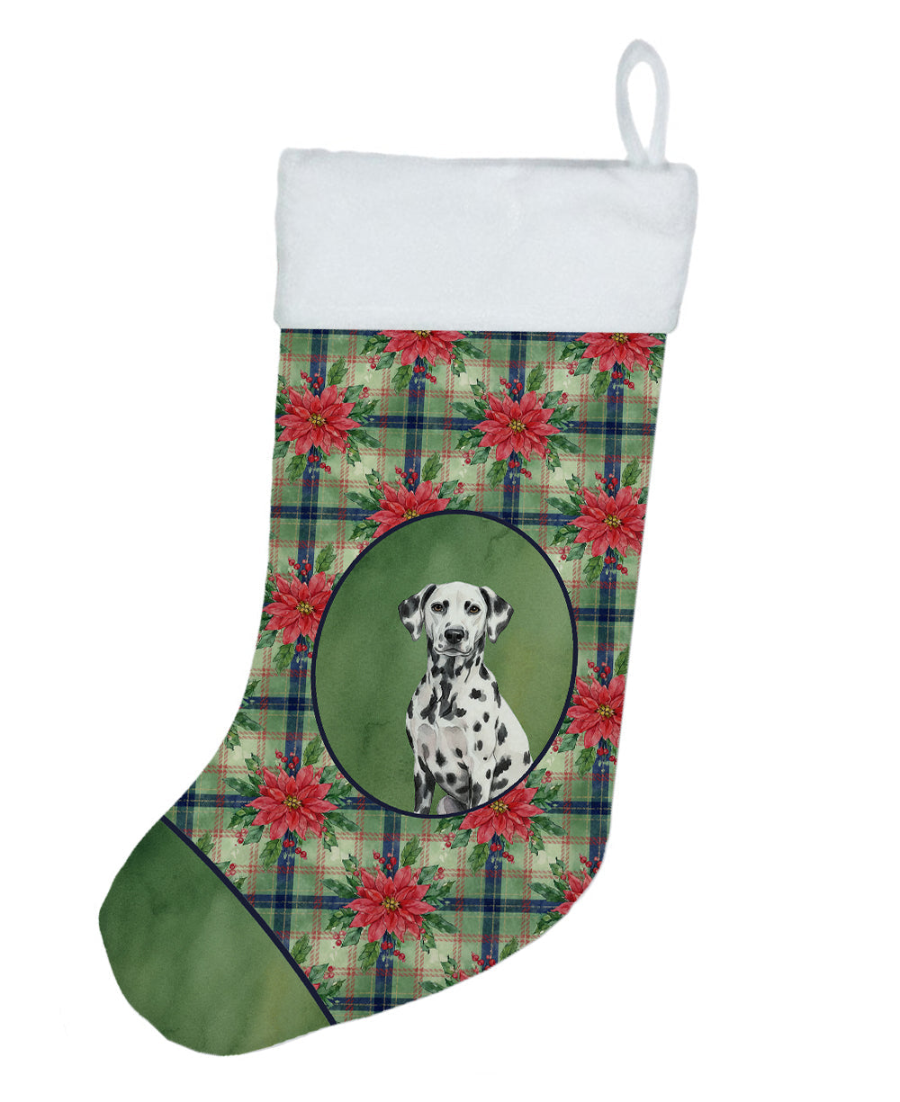 Dalmatian Christmas PoinsettIas Holiday Stocking-0