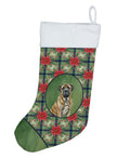 Brindle English Mastiff Christmas PoinsettIas Holiday Stocking-0