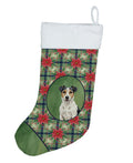 Parson Russell Terrier Christmas PoinsettIas Holiday Stocking-0