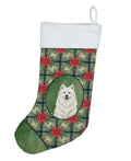 Cream Samoyed Christmas PoinsettIas Holiday Stocking-0