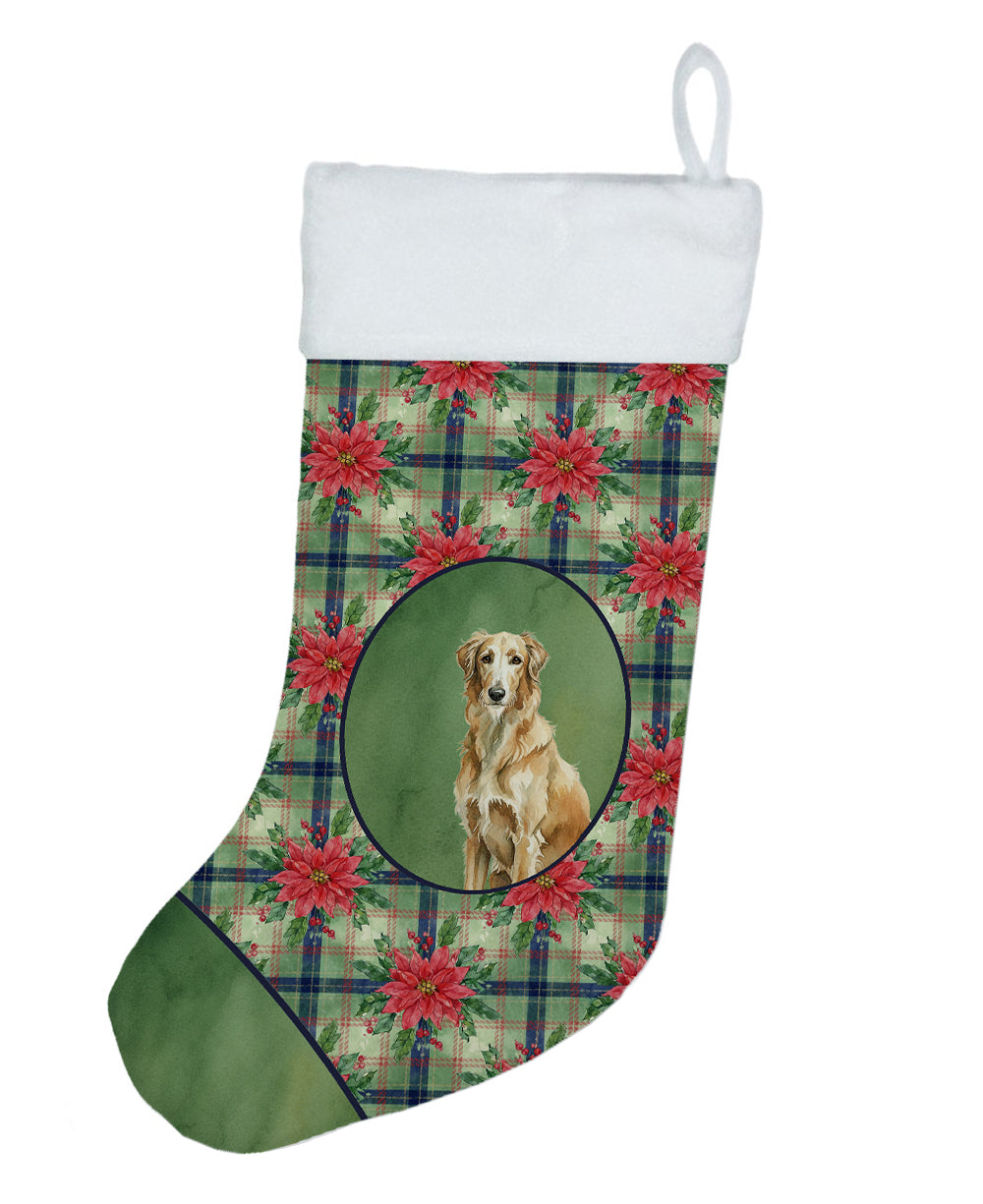 Wheaten Scottish Deerhound Christmas PoinsettIas Holiday Stocking-0