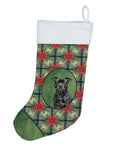 Black Staffordshire Bull Terrier Christmas PoinsettIas Holiday Stocking-0