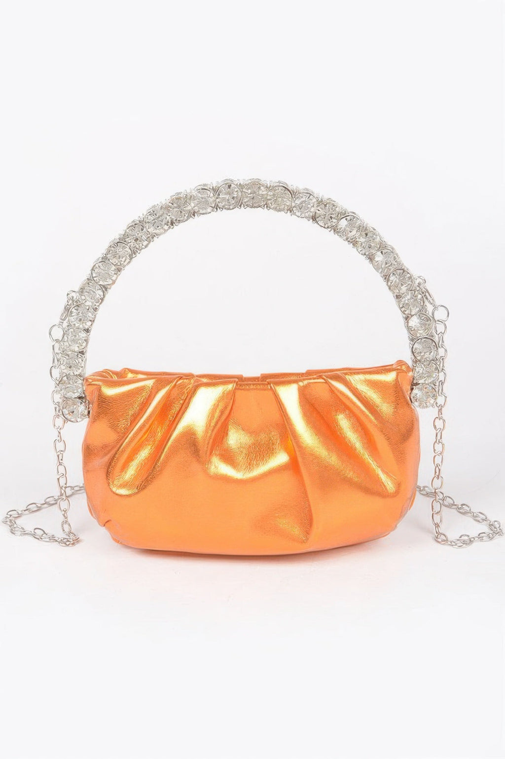 PYRAMIDE metallic crossbody bag with sculptural stone top handle and detachable strap for evening wear. — view 3