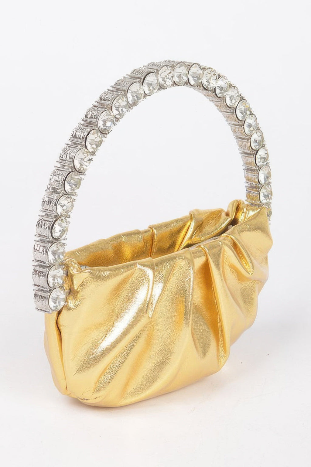 PYRAMIDE metallic crossbody bag with sculptural stone top handle and detachable strap for evening wear. — view 5