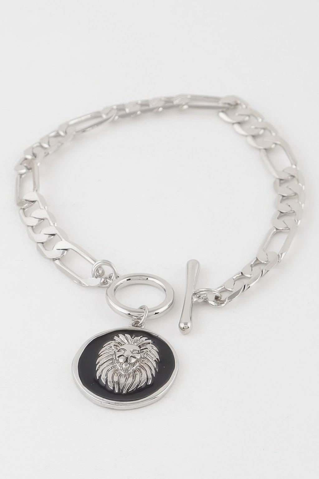 Vintage-inspired lion emblem toggle bracelet for women featuring lightweight metal construction and secure closure. — view 4