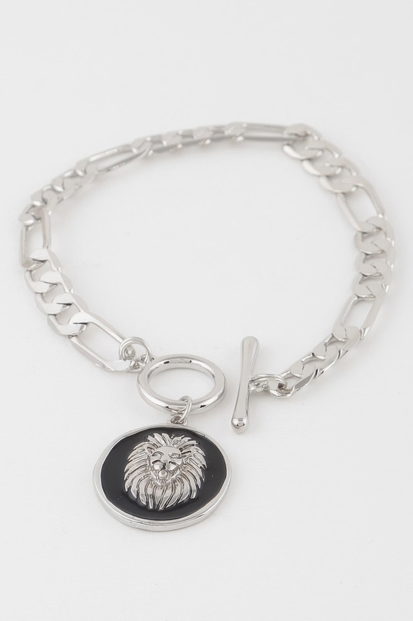 Vintage-inspired lion emblem toggle bracelet for women featuring lightweight metal construction and secure closure. — view 4