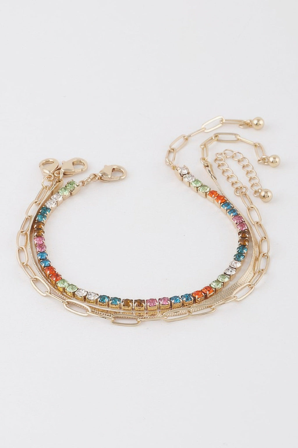 Sparkling multi rhinestone women's bracelet in a sleek, lightweight, and stackable circular design