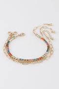 Sparkling multi rhinestone women's bracelet in a sleek, lightweight, and stackable circular design