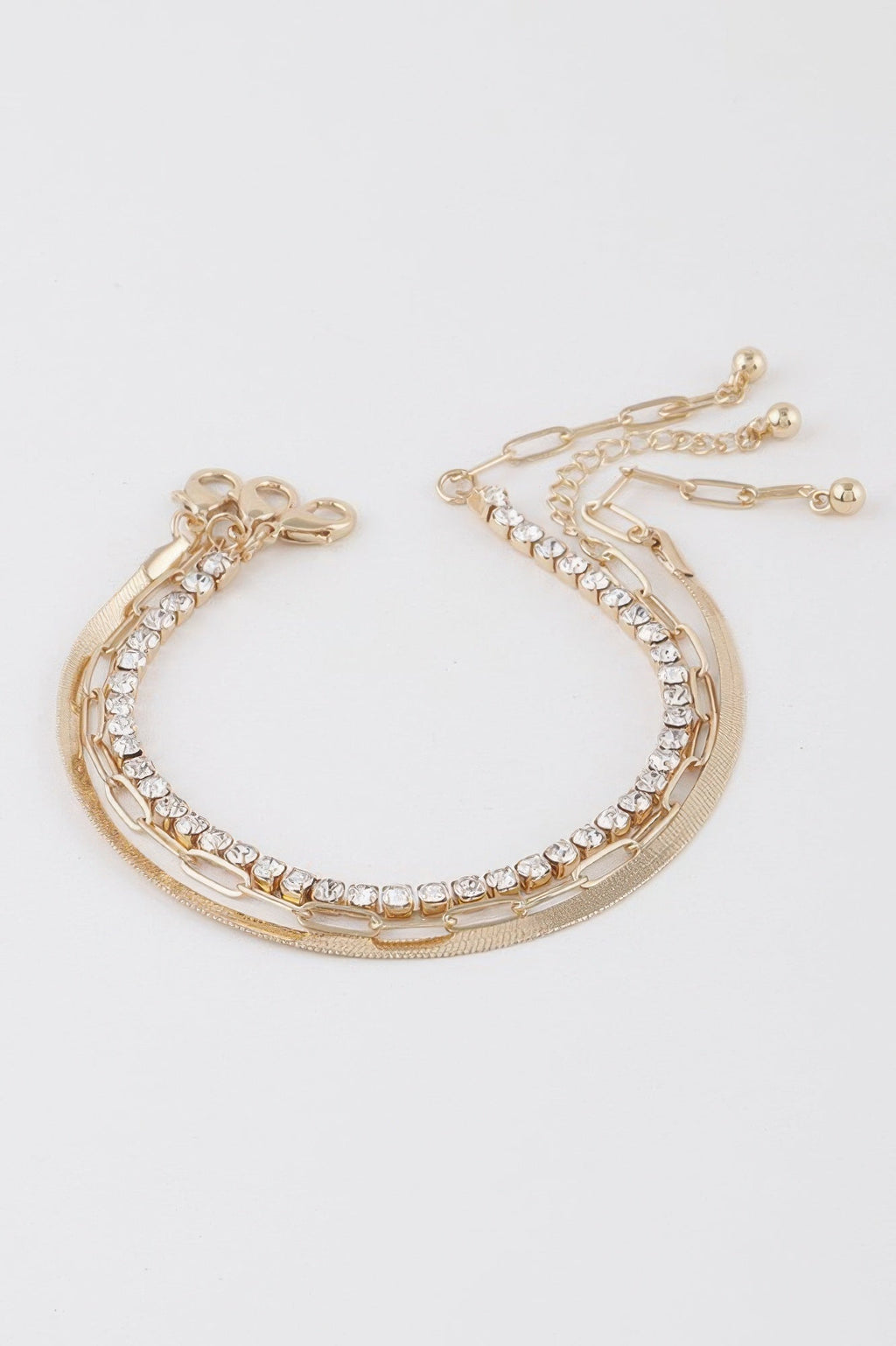 Sparkling multi rhinestone women's bracelet in a sleek, lightweight, and stackable circular design — view 3