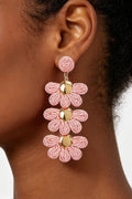 Women's Earrings Drops Raffia BYMANYC ® New York HAMPTONS FLOWER - New Collection-1