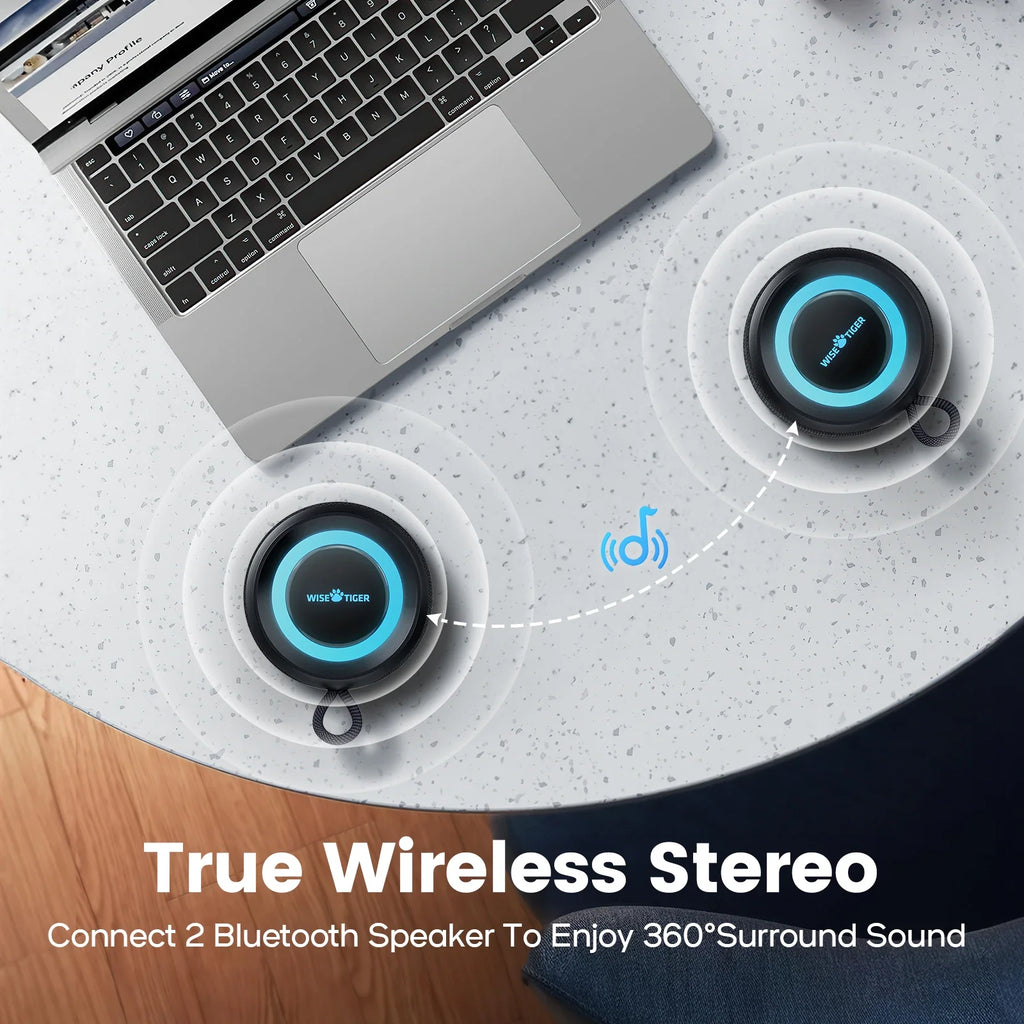 NNEOBA Outdoor Bluetooth Speaker Waterproof with Bass Boost (Black)