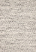 Williford cream and black striped hand woven pure wool area rug with medium pile