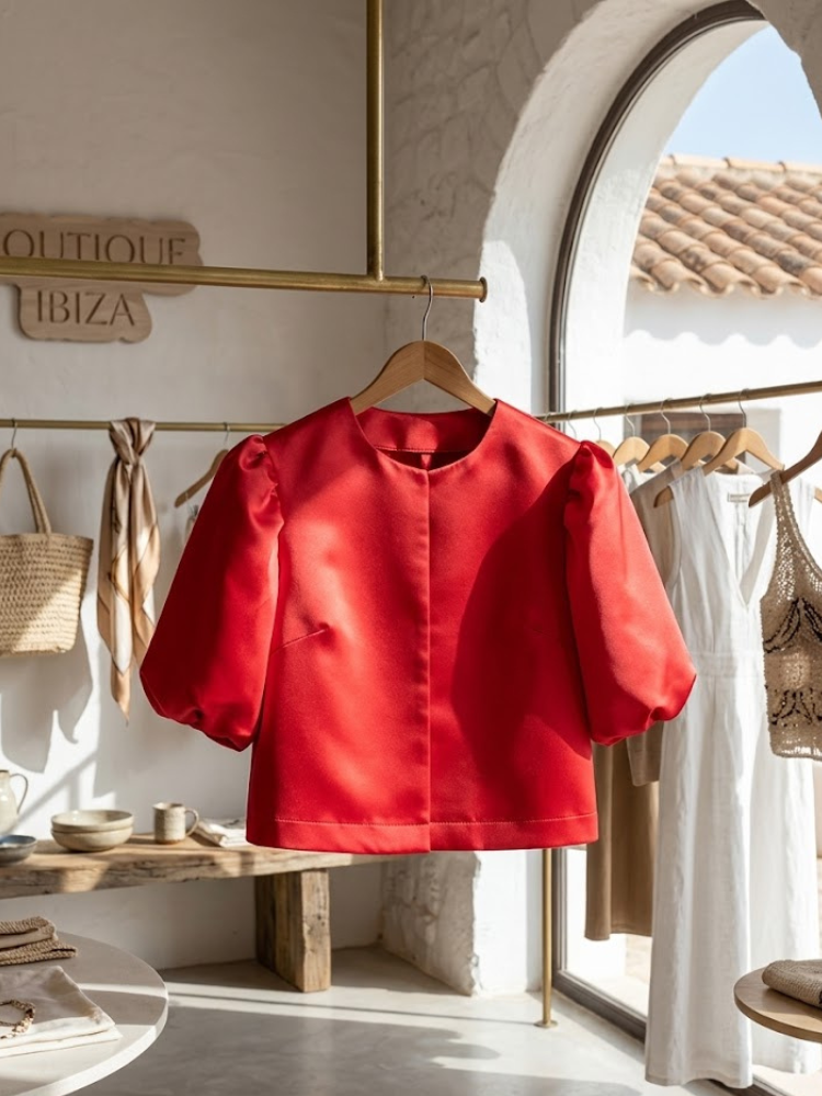 Women's lightweight summer Astoria blouse made of breathable fabric with a fluid silhouette — view 2