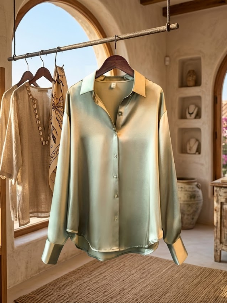 Women's lightweight summer blouse with a fluid silhouette and breathable fabric for warm weather — view 2