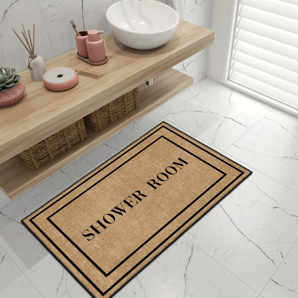 Vintage boho style Alaska bath mat featuring a plush chenille surface and non slip cotton base — view 5