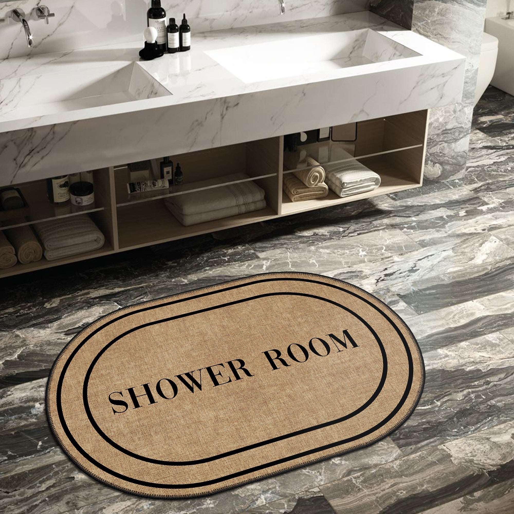 Arizona bath mat with vintage boho design, non-slip cotton base, and low-pile chenille surface — view 3