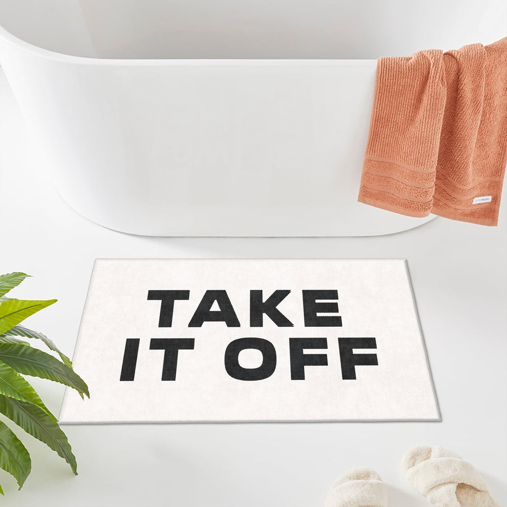 Felix vintage boho cotton bath mat with non slip base and retro woven pattern — view 3