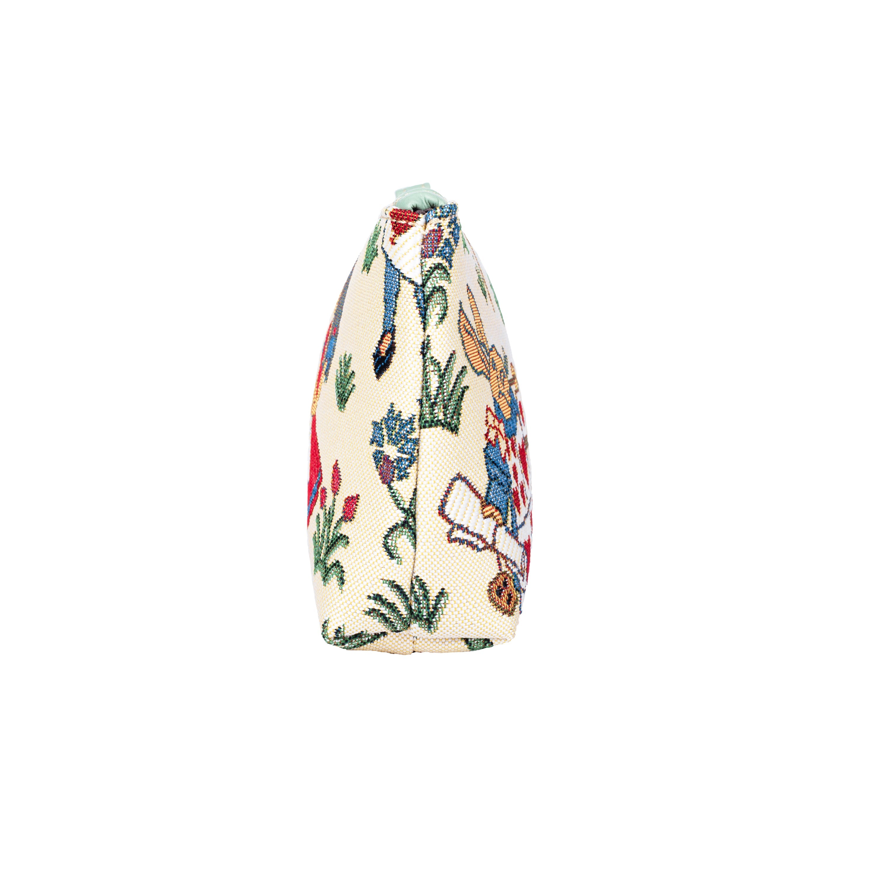 Alice in Wonderland woven tapestry wristlet bag with vegan leather hand loop for phone — view 2